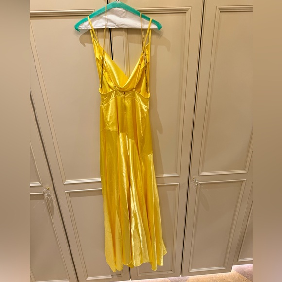 Bronx & Banco Silk Maxi Dress Yellow - Picture 4 of 5